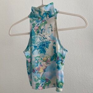 Cherub renaissance mock neck crop top
